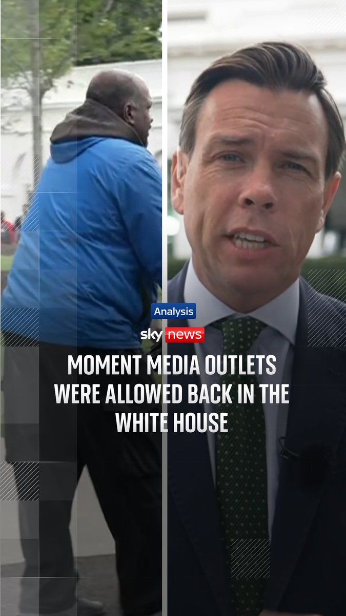 This is the moment journalists from CNN and MS NOW were allowed back into the White House, after a judge overruled Trump's media ban. Last week, the Trump administration banned three outlets: CNN, MS NOW and Politico. @stone_skynews reports