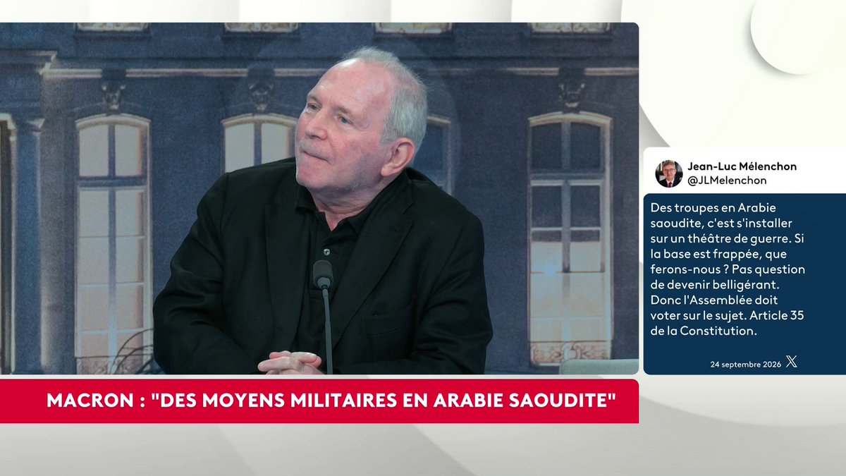 🔴 Envoi de moyens militaires en Arabie Saoudite : Jean-Luc Mélenchon parle de "bélligérance" "Je ne comprends pas la réaction de Monsieur Mélenchon, ce n'est pas partir en guerre", s'insurge Bernard Guetta, député européen Renew. #canal16