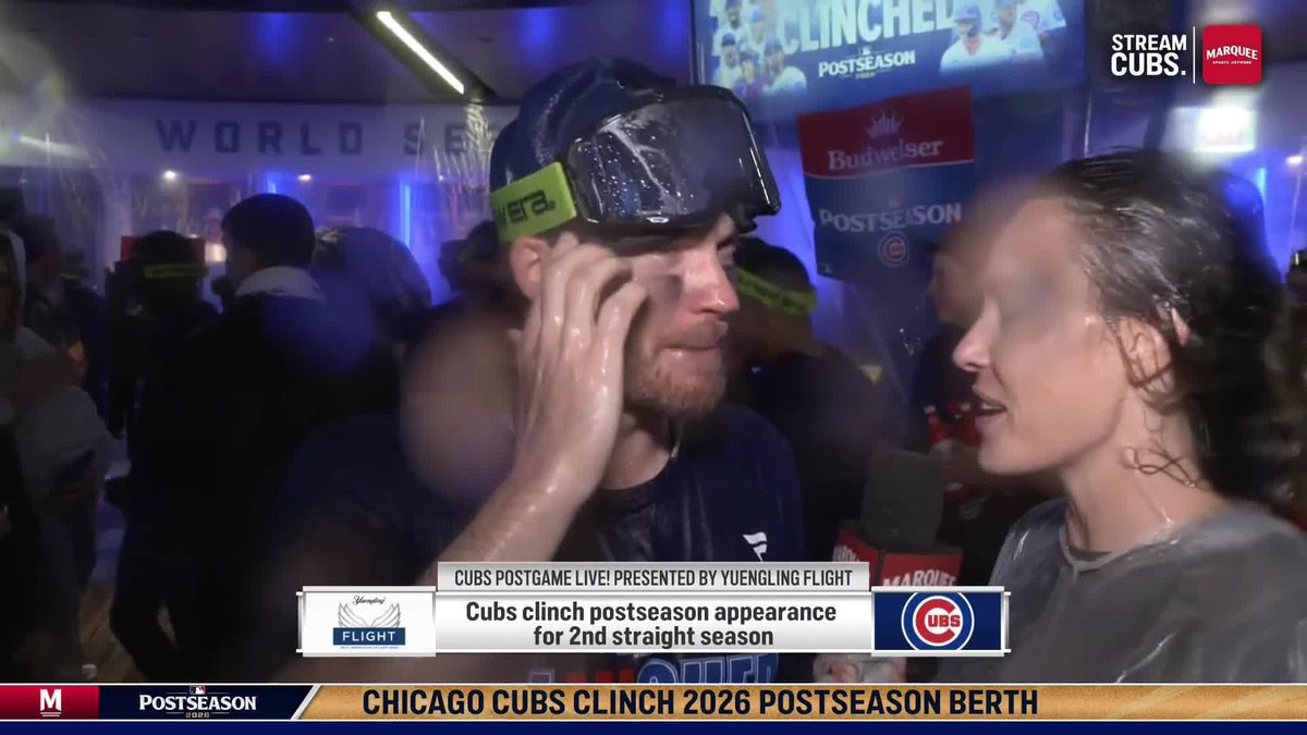 Ian Happ celebrates his 5th Postseason appearance with the Cubs 😄