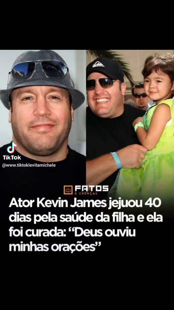 O ator Kevin James fez um jejum de 41 dias e meio — tomando apenas água e sal — pela saúde da filha mais nova. Glórias a Deus pela cura de sua filha ! Deus é bom sempre . O amanhã não nos pertence; entregue sua vida a Jesus hoje.