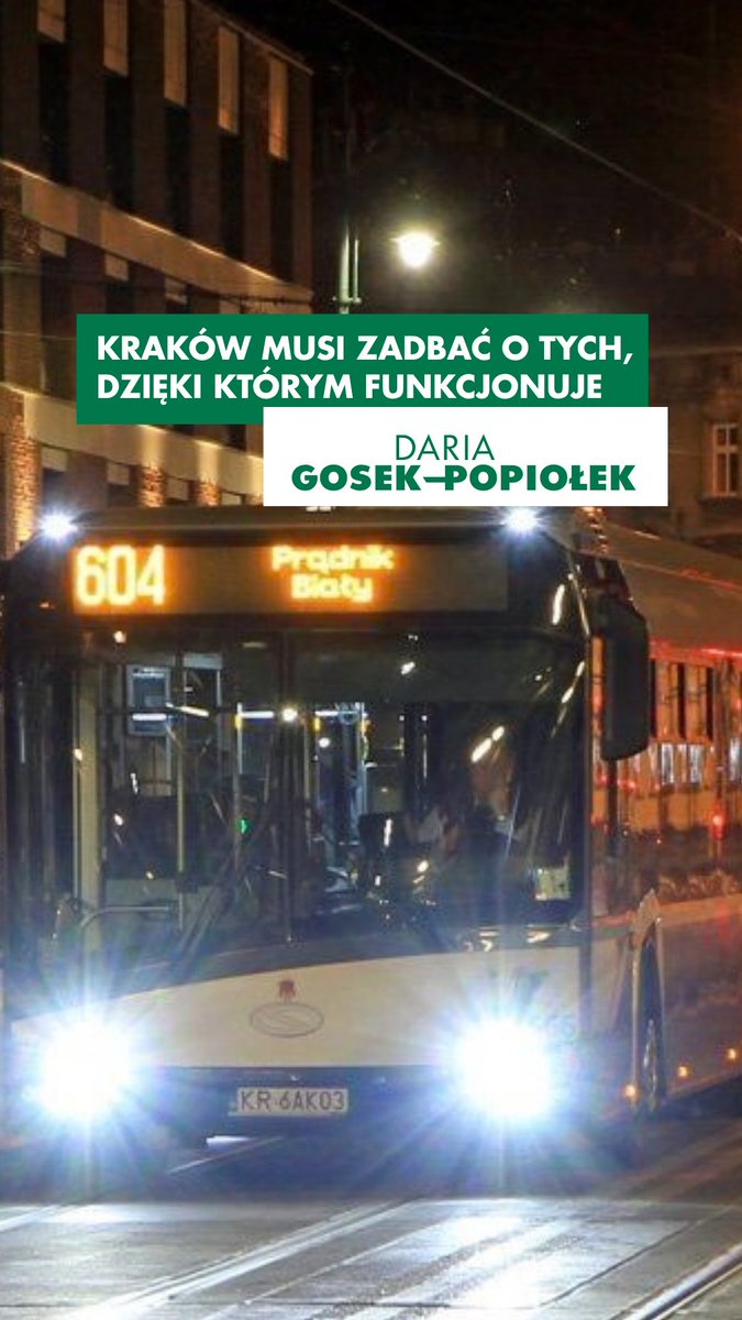 🌃 Miasto musi funkcjonować także w nocy. To wysiłek między innymi kierowców i kierowczyń autobusów, którzy obsługują nocne linie. ❗️Kraków powinien ich docenić poprzez godne płace i dobre warunki pracy. Materiał KW Nowa Lewica
