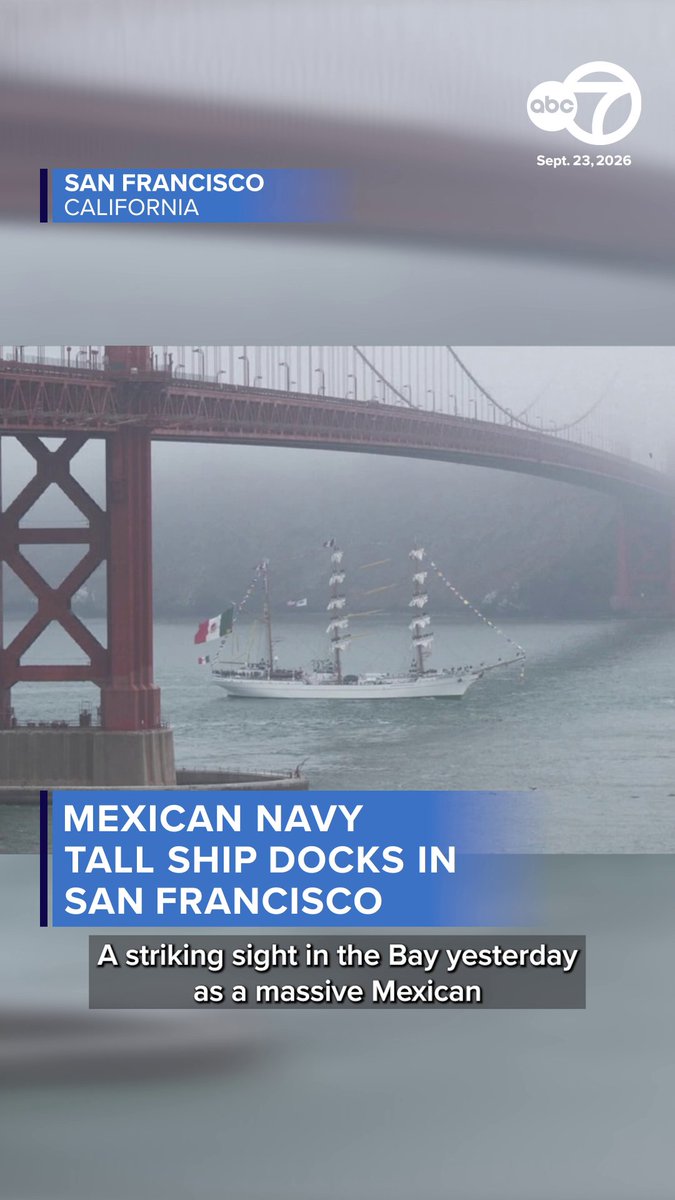 A massive Mexican Navy tall ship sailed beneath the Golden Gate Bridge, turning heads across the Bay. The ARM Cuauhtémoc is now docked along San Francisco's Embarcadero for a four-day visit. The training vessel made headlines last year after a deadly collision with New York's Brooklyn Bridge. While it's in town, the public can step aboard for free tours.