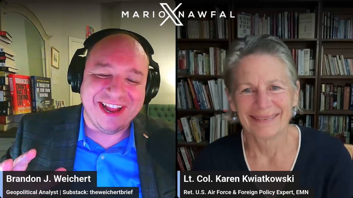 🇮🇷🇺🇸 Iran gave Washington seven days to take the Islamabad deal, and the Air Force can bomb for about 48 hours before it has to stop and ask what's next That is the read from Karen Kwiatkowski, who spent a career inside the Air Force and the Pentagon. The planes still fly and the missiles still exist, but every strike since spring has run the same pattern, a weekend of bombs and then a pause, because nobody has handed the military an objective it can actually achieve. Blockade, escort, sweep mines without getting shot, hit the Houthis, stand down. Little tasks, nothing folding together, no way to win. The public readiness figures agree with her. B-52s at 54 percent mission capable, B-1s around 43, and only 19 B-2s in the whole fleet. So her advice on the seven-day offer is simple. Take it, pull the Navy off, let the oil move, and call it a win, because Iran and Oman already have the strait procedures ready and a week of real tankers sailing beats another 18-hour raid. Karen Kwiatkowski Brandon Weichert