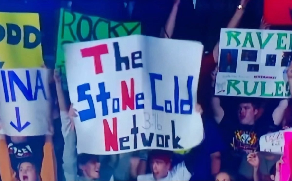 The first ever intro on the TNN network: “The dawning of a new era” THE AMOUNT OF FAN SIGNS IN THE ARENA WAS UNREAL. (2000)