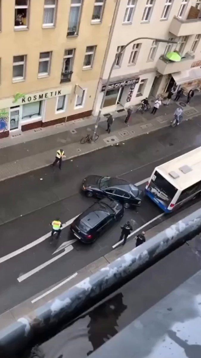 This isn't the filming of an action movie; it's everyday life in Germany.
