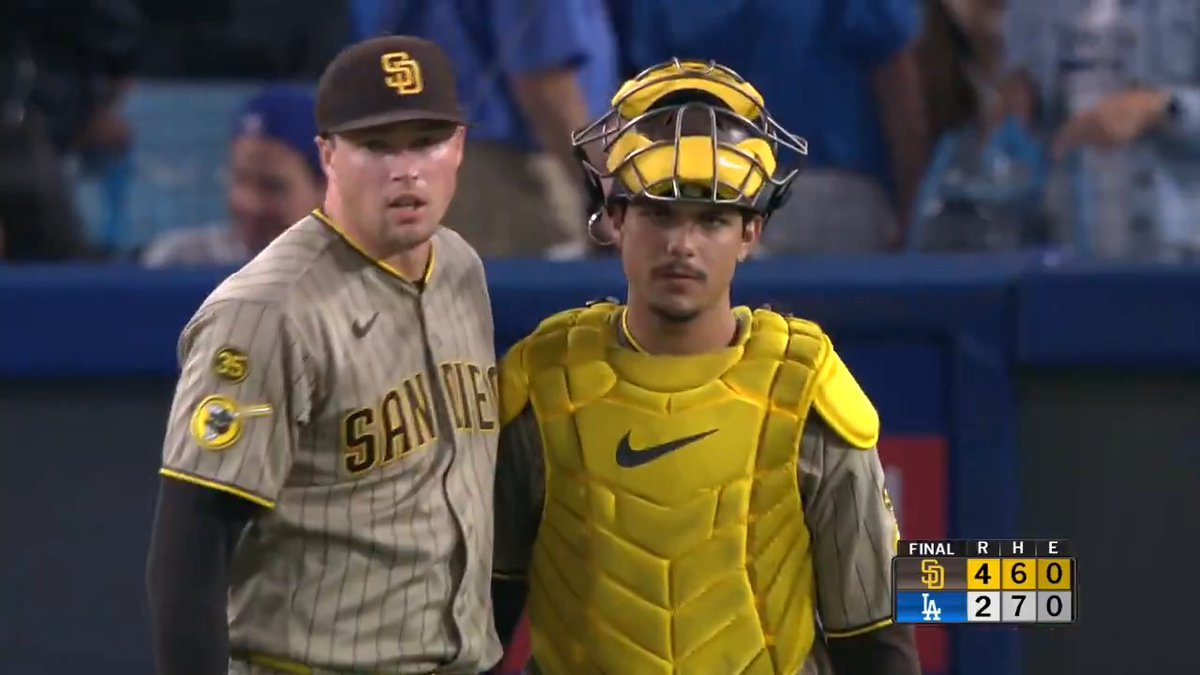 It didn't take a triple play this time 😅 The San Diego Padres punch another trip to the #Postseason at Dodger Stadium!