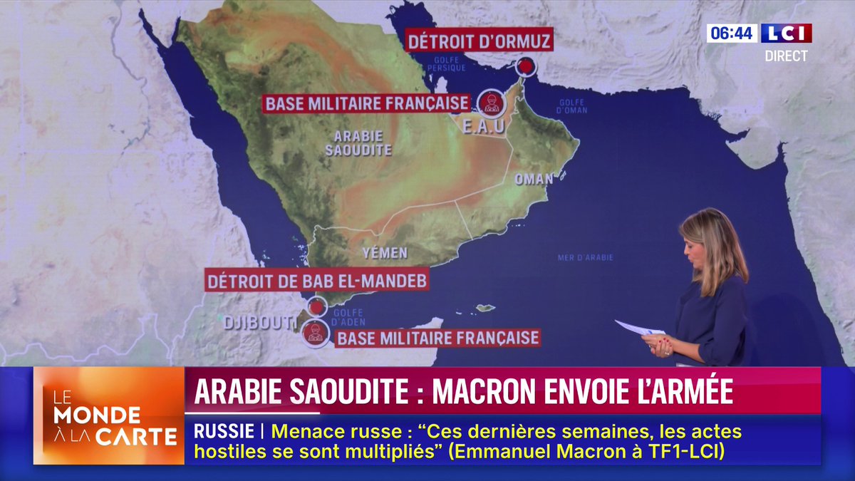 Emmanuel Macron annonce l'envoi de "moyens militaires" pour "protéger" un site énergétique clé en Arabie saoudite 📺 "Le Monde à la Carte" avec Magali barthes sur LCI ⬇️