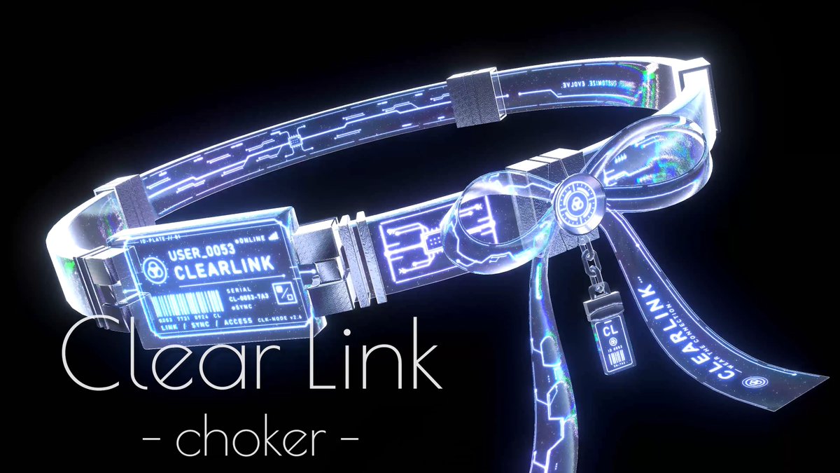💠🔗光る透明チョーカー🔗💠 📡💫Clear Link -choker-💫📡 近未来SFなチョーカーです。ヘイローやブレスレットとしても使えます。 🎁抽選で3名様にプレゼント🎁 応募方法👇 RP＆いいね / フォロー / BOOTHで💖 ⌛9/28締切 9/29まで発売記念セール実施中 #はるさめ雑貨店