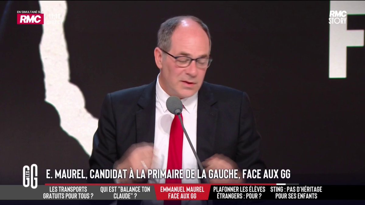 🚨 "Il faut travailler plus." 🎙️ Emmanuel Maurel, candidat à la primaire de gauche : "Quand je dis plus, c'est tous. Dans ce pays, on ne parle plus du chômage. Surtout chez les jeunes. Ce sont les grands oubliés de cette campagne." #GGRMC