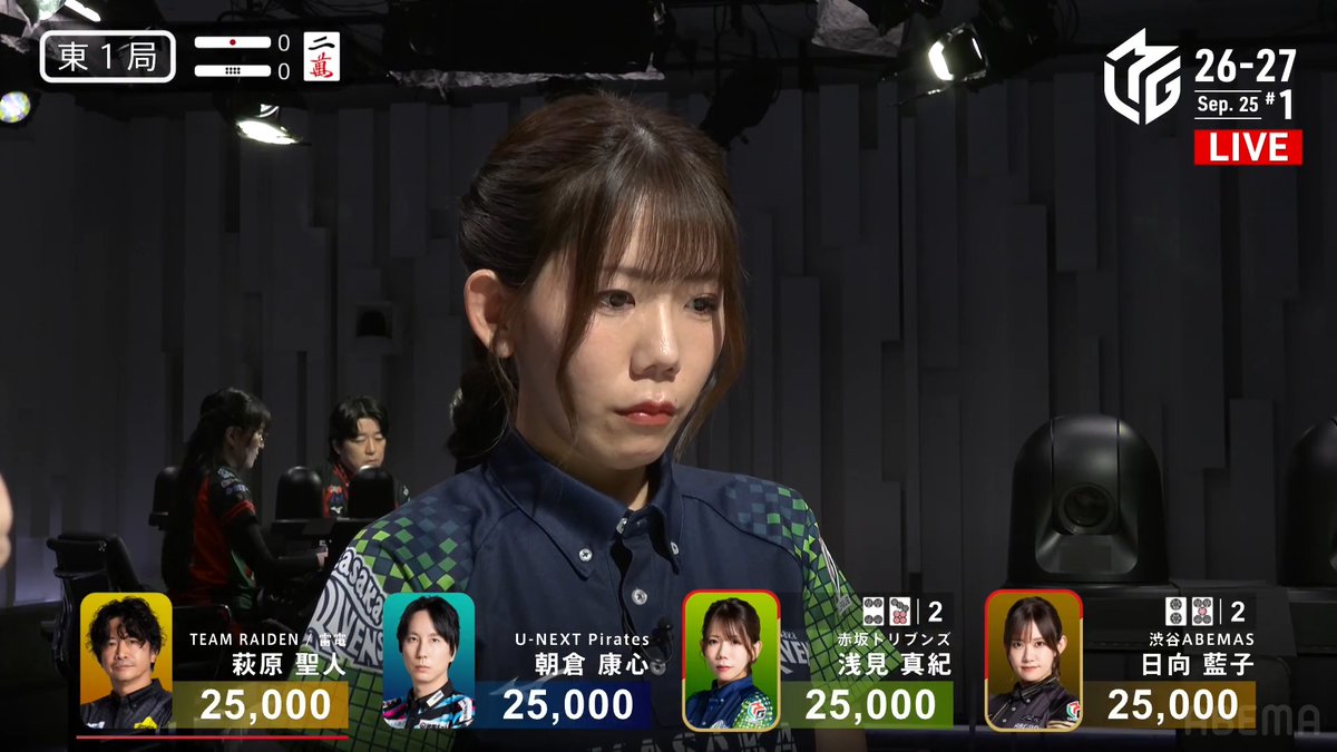 #Mリーグ 2026-27試合ダイジェスト📹 東1局 #浅見真紀 選手の跳満ツモ！ -白卓- 苦しい戦いが続いている浅見選手！ 高め🀜なら三色となるピンフリーチ！ 日向選手も追いかけリーチに出るが 浅見選手が高め🀜ツモ！ 裏ドラも1枚の3000・6000で一歩リード！ 👇動画タップで今すぐ無料視聴