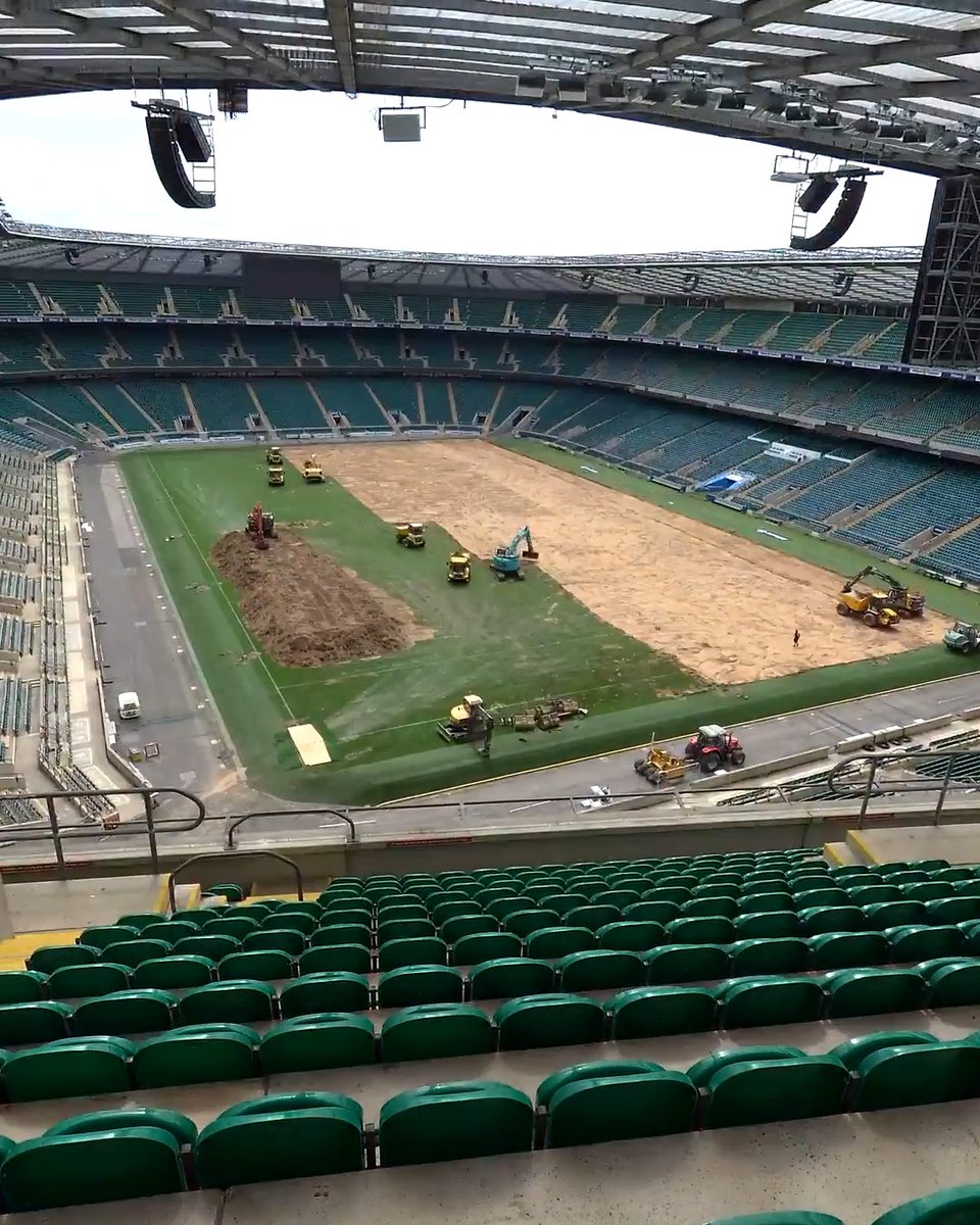 Rip it up and start again 🙌 The new state-of-the-art Allianz Stadium pitch makes its debut on Saturday when Red Roses face New Zealand - and this is how the complex project took shape: