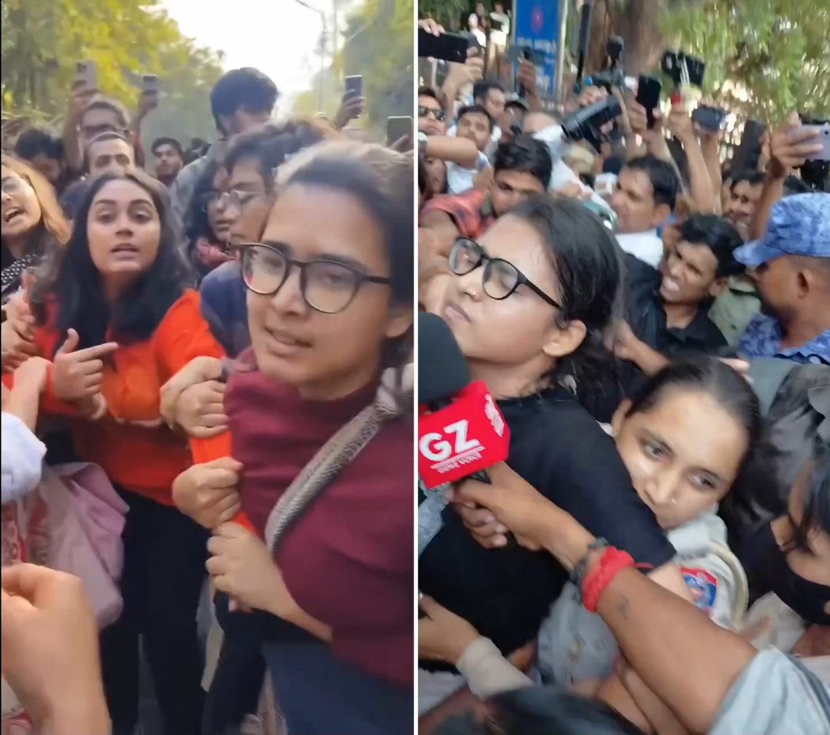 Neha Bora, Yogendra Yadav, and others were detained by Delhi Police at Jantar Mantar for allegedly protesting without permission against CEC Gyanesh Kumar This is the same Neha Bora who, along with her gang, manhandled reporter Ruchi Tiwari during a protest over UGC Guidelines in February 2026 Karma has its taste