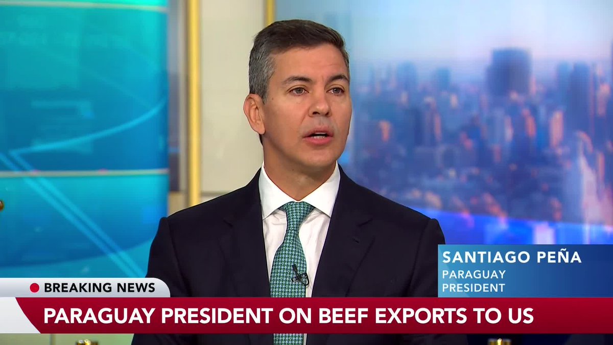 Paraguay's President Santiago Peña says the country is increasing its exports of beef to the US. Peña also says that the US has not allocated a quota for Paraguay beef exports