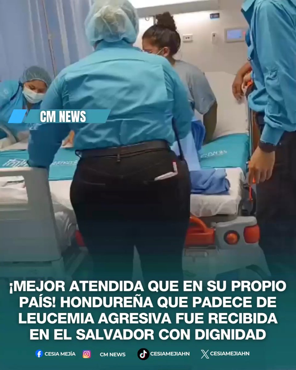 ➪👏🥹👌 ¡GRACIAS DIOS! La hondureña Mirian Abigail Oliva, quien padece de leucemia agresiva, ya es atendida en el moderno Hospital Rosales de El Salvador, luego que recibió ayuda directamente del presidente Nayib Bukele. La familia relata que desde que llegaron a la frontera de El Salvador notaron un trato digno, luego en el hospital desde que se bajaron del vehículo las recibieron con una amabilidad inexplicable, a sus padres les han habilitado dormitorios dentro del hospital para que no paguen hotel y también les proveen de alimentos. Además, a la chica hondureña le están realizando múltiples exámenes médicos, y todo de forma gratuita; algo que no ocurrió en su propio país. #lifestyle #noticias #cmnews #honduras