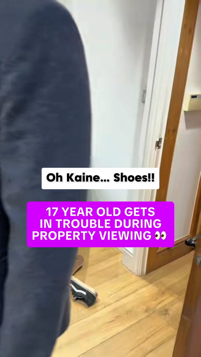 17-year-old gets told off for wearing shoes during a property viewing… 😂 Join my free online property training through the link in my bio and learn how to find and view great property deals. #property #propertyinvesting #ukproperty #propertyviewing