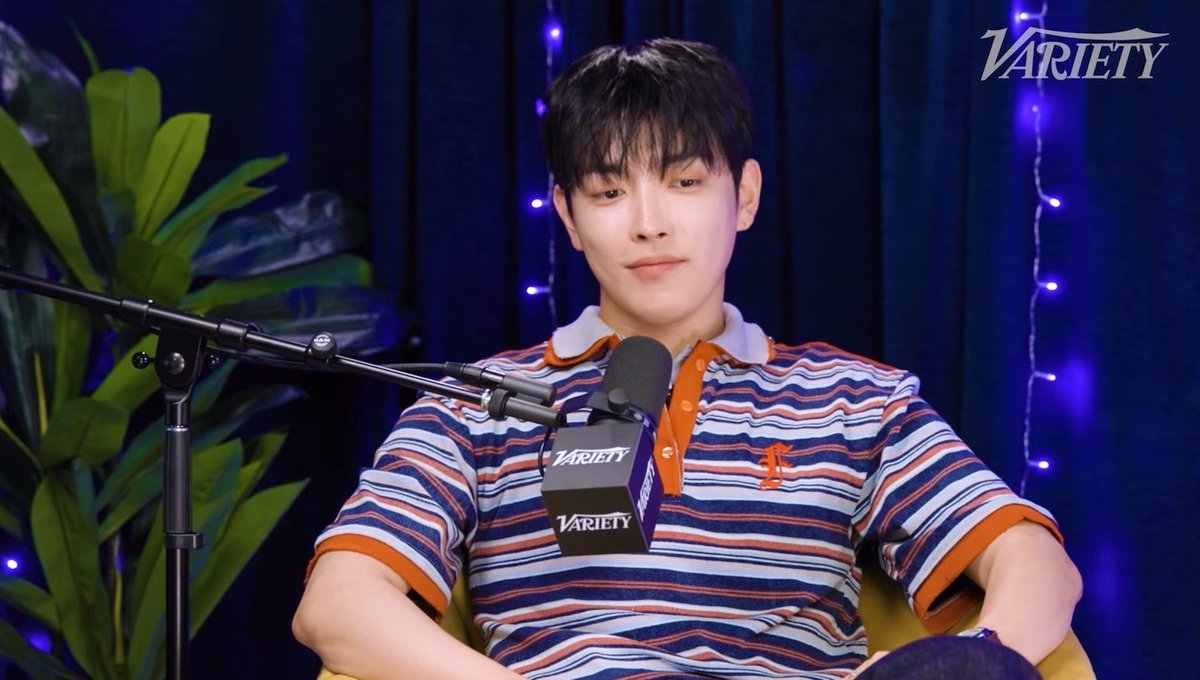 Hongjoong on BTS’s decision to not submit for the Grammys in variety. “I think I little agree with what BTS did.” He also mentions that music has no boundaries and there are many genres in Kpop.