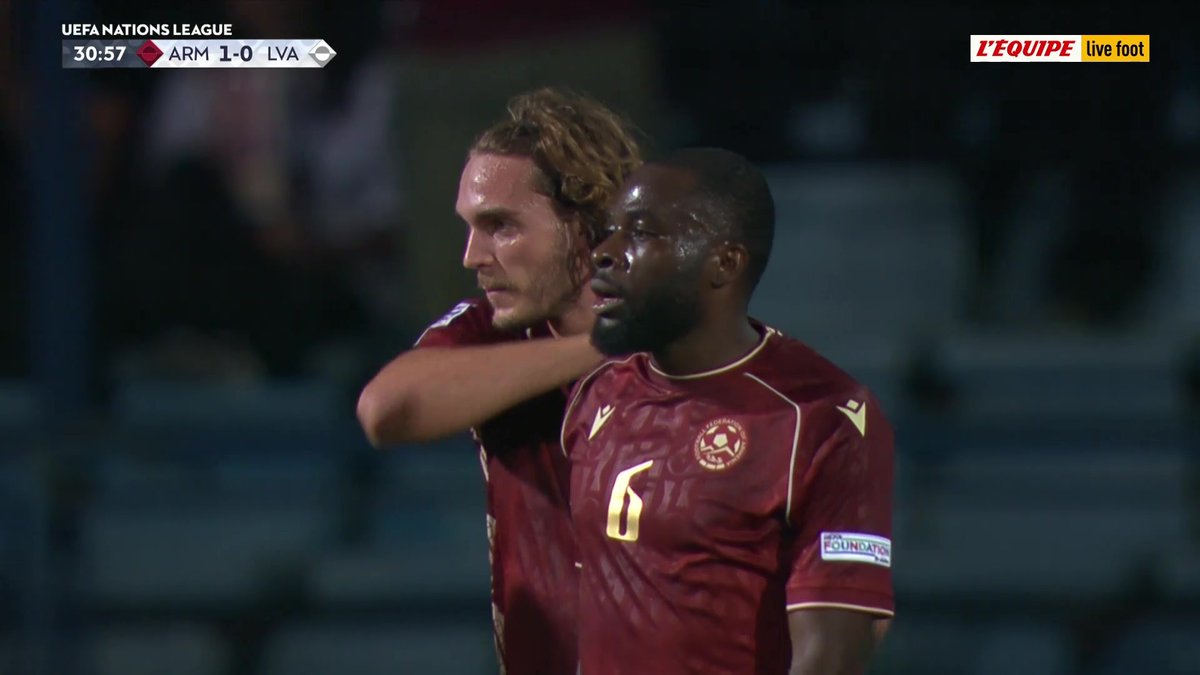 🇦🇲-🇱🇻 Georgiy Harutyunyan ouvre le score pour l'Arménie ! Le direct sur L'Équipe live foot > #lequipeFOOT