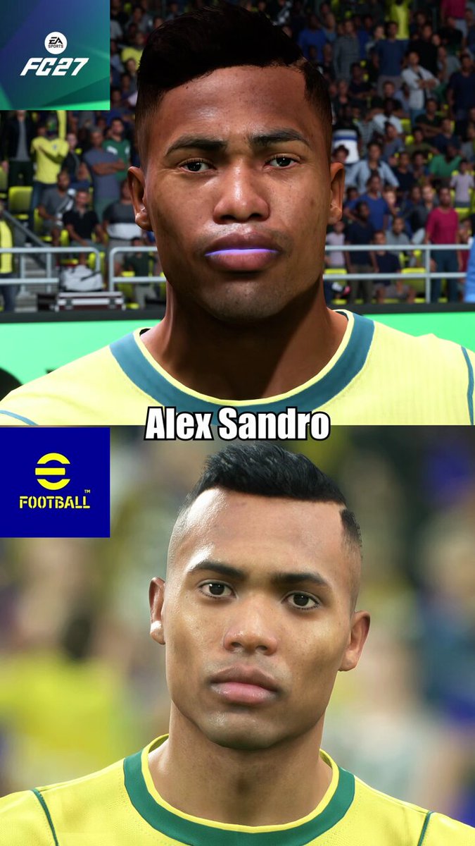 EA FC 27 vs eFootball 2027 - Faces dos jogadores da Seleção Brasileira. Qual está melhor ? #efootball #eafc #seleção