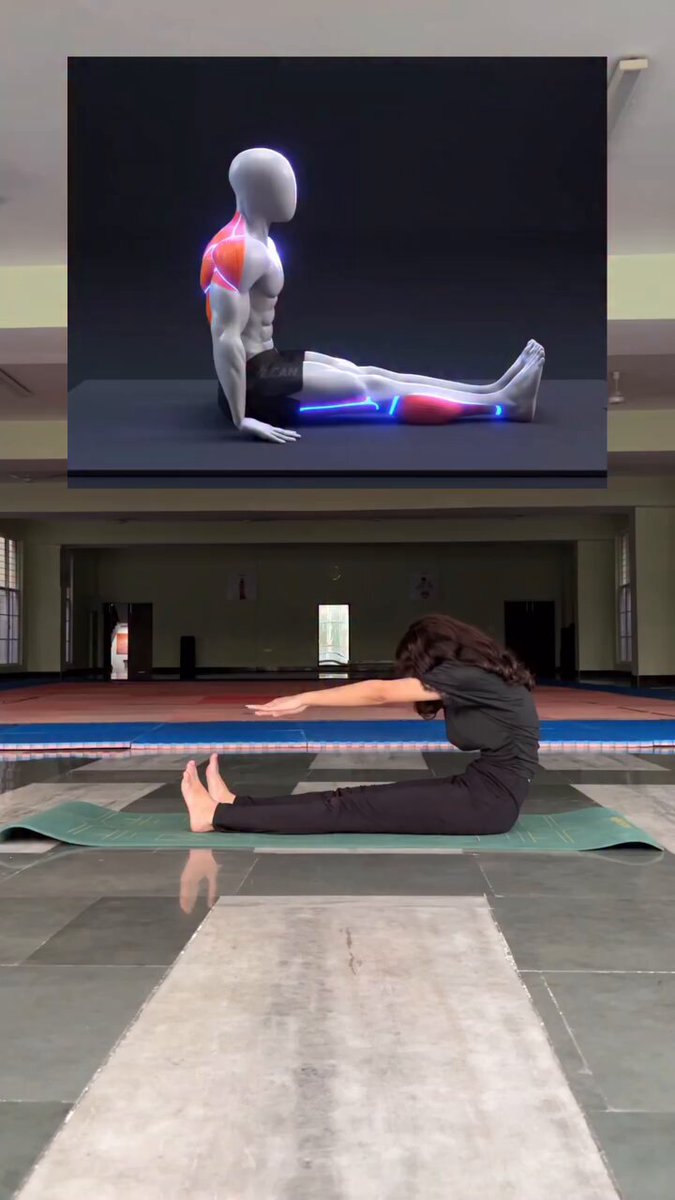 🧘‍♀️ Paschimottanasana (Seated Forward Bend) A calming yoga pose that gently stretches the back body and helps improve flexibility. ✨ 🌿 Benefits: • Stretches the spine, hamstrings & lower back • Supports better flexibility • Helps calm the mind and reduce stress • May aid digestion • Promotes relaxation and mindful breathing Breathe deeply, move gently, and never force the stretch. 🙏