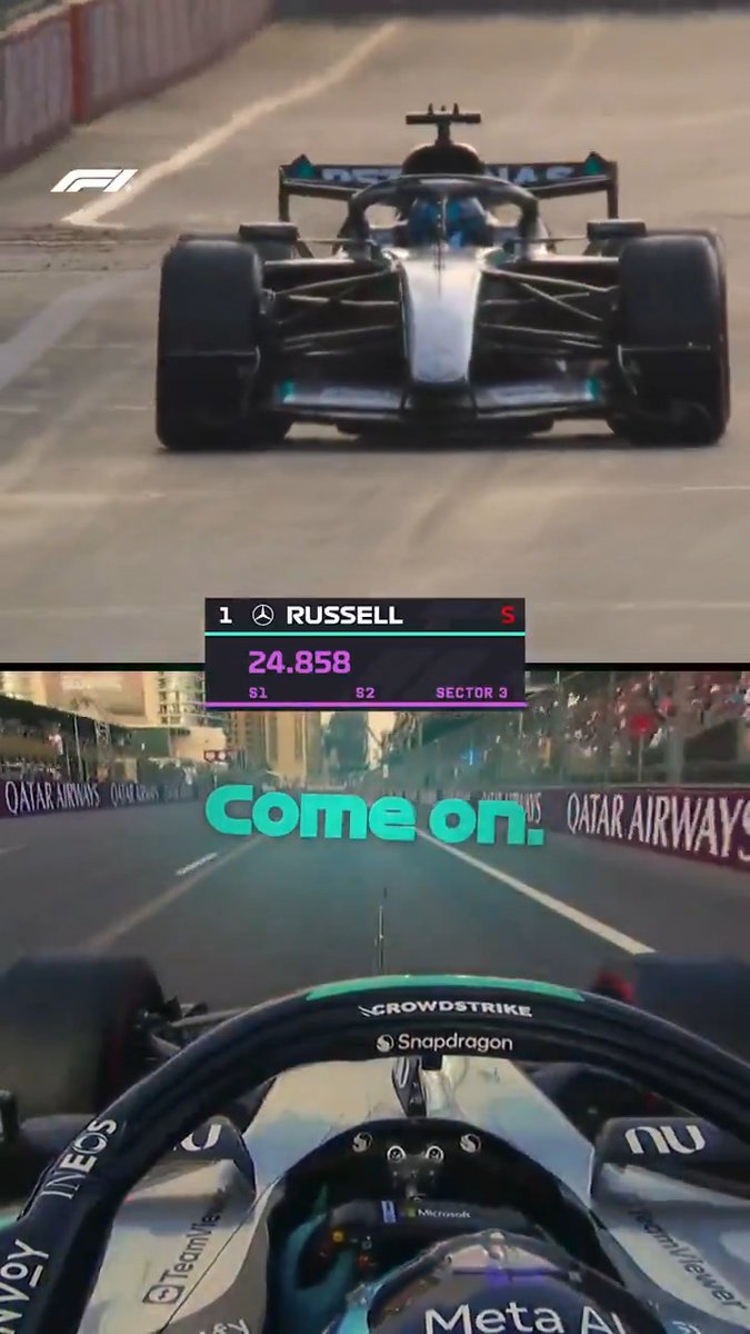 George giving himself the giddy up! 😆 #F1 #AzerbaijanGP