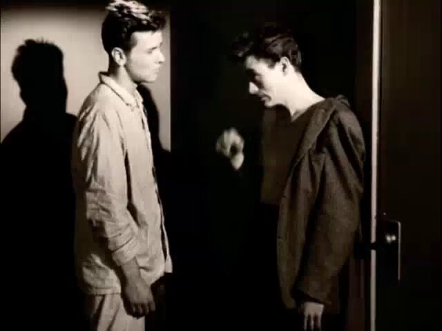 james dean and richard davalos in screen test for east of eden (1955)