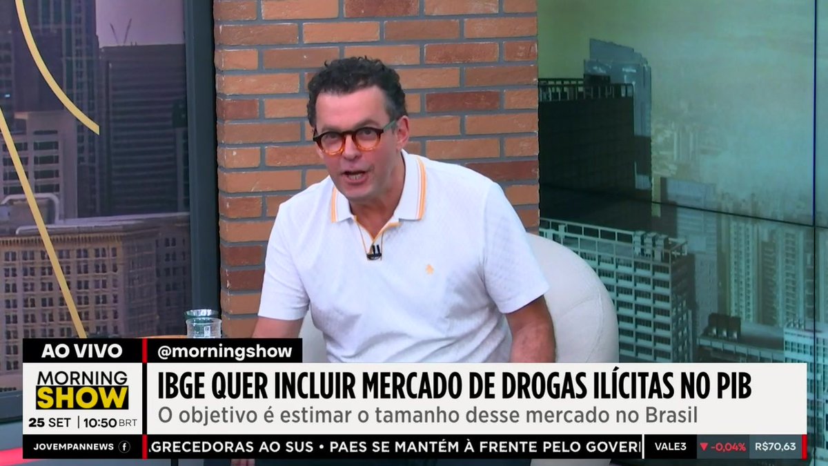 O IBGE confirmou que passará a contabilizar o mercado de drogas ilícitas no cálculo do Produto Interno Bruto (PIB) do Brasil. 📺 Confira na íntegra: #MorningShow
