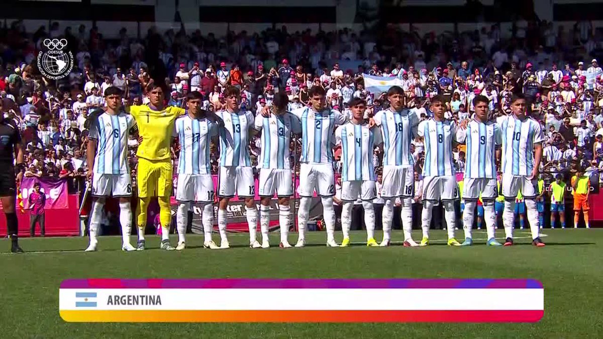 🇦🇷🤍 Así sonó el himno argentino en Rosario, en la previa de la final de los Juegos Suramericanos.