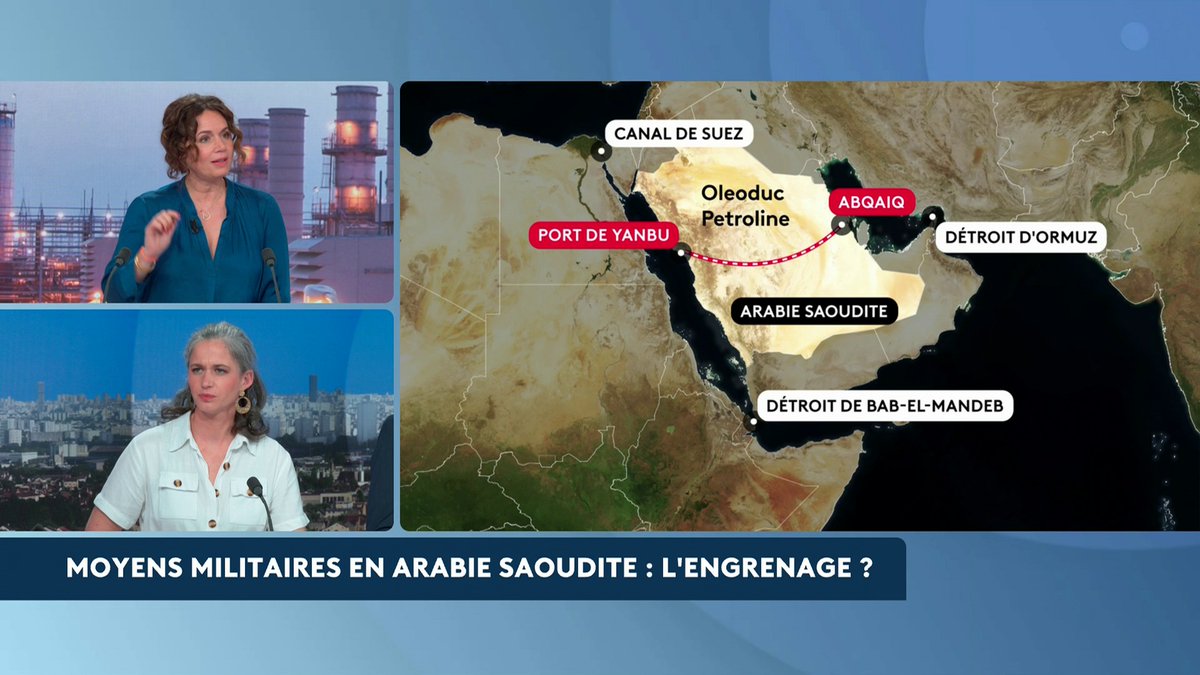 🔴 Pétrole : il faudra "six semaines" pour réparer l'oléoduc saoudien frappé par des drones, rapporte Marine Haÿ, journaliste internationale à franceinfo. Un pipeline stratégique de "1 000 kilomètres d'est en ouest" qui alimente le port de Yanbu. #AvantLe20h #Canal16
