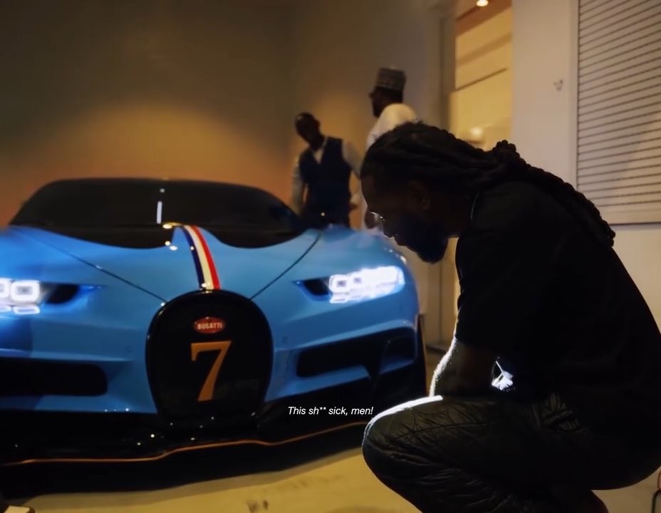 OFFICIAL DELIVERY VIDEO OF BURNA BOY’S OVER 9BILLION NAIRA WORTH 1/1 WIDEBODY BUGATTI CHIRON IS HERE. HIS CAR GARAGE IS A WHOLE TOURIST ATTRACTION CENTER. REAL LIFE GTA! 🥶