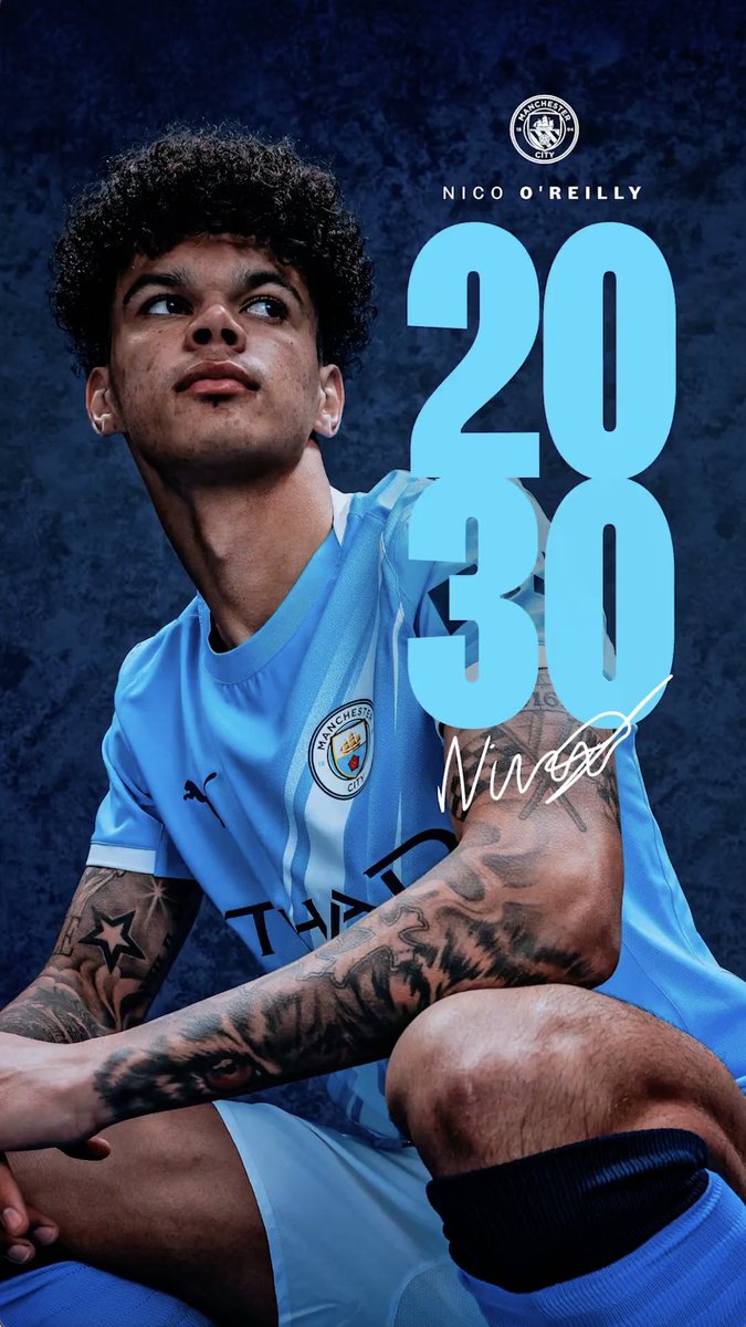 Nico O’Reilly signed a new five-year #ManCity contract until 2030, one year ago today. 🩵