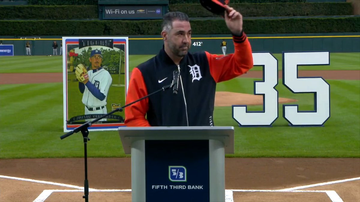 "I am, and always will be, a Detroit Tiger." Justin Verlander addresses Tigers fans prior to tonight's game 🥹