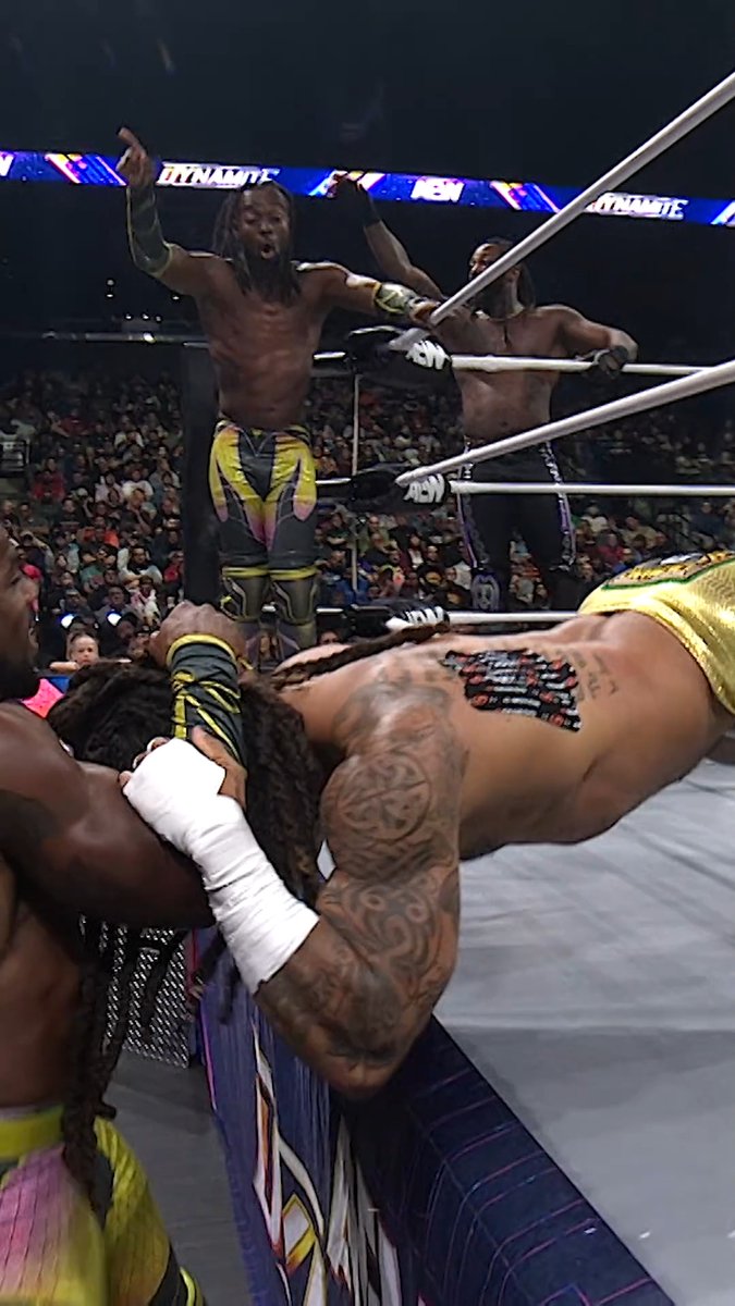 The chemistry legendary The skill set exemplary Austin Creed and Kofi brought the fight as they and Swerve Strickland defended the Trios Titles against The Demand on #AEWDynamite The New Level and Swerve defend again this SATURDAY against Hangman and Brodido when #AEWAllOut is on HBO Max PPV