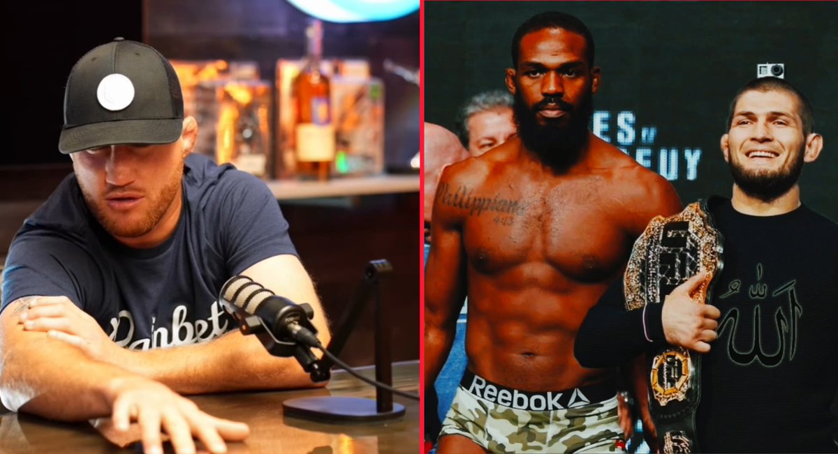 🚨 JUSTIN GAETHJE LEAVES KHABIB OFF HIS MOUNT RUSHMORE — AND PICKS JON JONES INSTEAD 😳🔥 🗣️ “So Royce Gracie, Anderson Silva, GSP, Jon Jones…” When asked if Khabib obviously belongs on the list: 🗣️ “No, not mine. Chuck Liddell.” That gives Gaethje’s personal top five: 🥋 Royce Gracie 🕷️ Anderson Silva 🇨🇦 Georges St-Pierre 🐐 Jon Jones 🥊 Chuck Liddell 🗣️ “No,I think he did it his way.” 🎥Via/{One Night with Steiny}