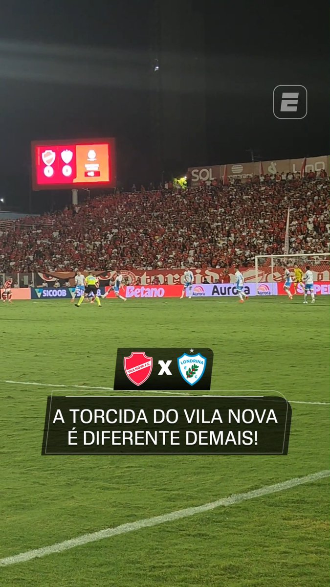 Se liga na comemoração da torcida do Vila Nova no primeiro gol contra o Londrina em duelo válido pela 30ª rodada da Série B! Assista a Vila Nova x Londrina , AO VIVO, na ESPN, pelo plano Premium do #DisneyPlus. #SerieBnaESPN #FutebolNaESPN #VilaNova