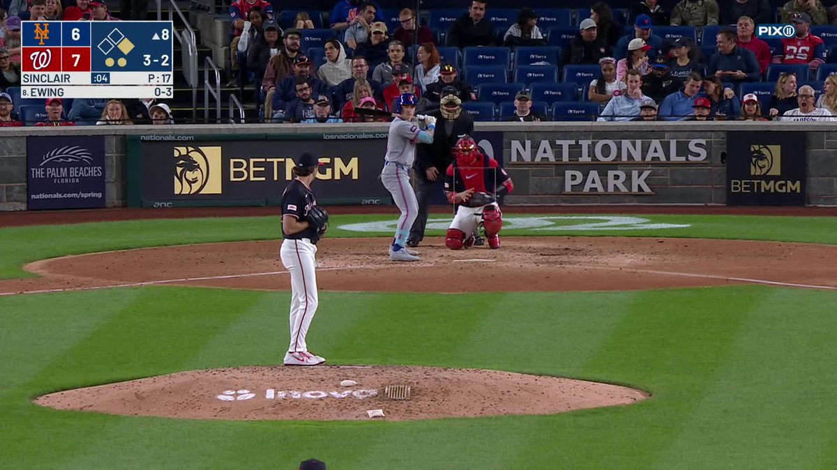 A.J. Ewing has been ejected after arguing a check-swing call with third base umpire James Hoye
