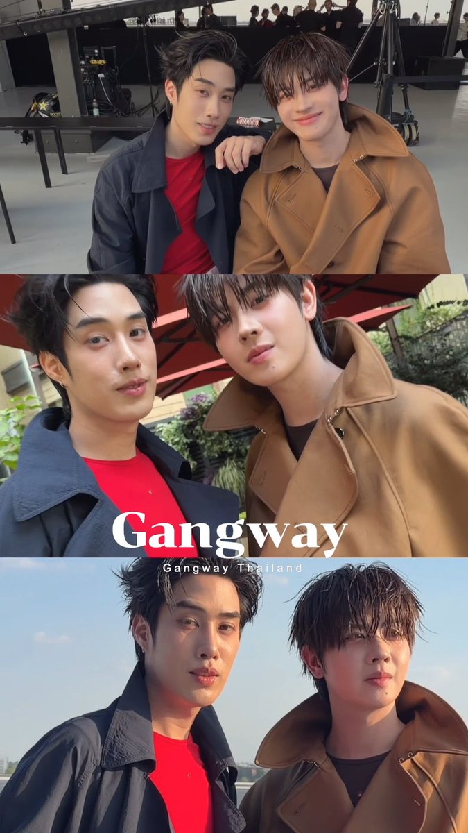 #GangwayNews พาไปสัมผัสโมเมนต์แฟชั่นจากมิลานของ ‘เติ้ล มติมันท์’ #TLE_mtm และ ‘เฟิร์สวัน วรรณกร’ #Firstone ปรากฏตัวในฐานะแขกคนสำคัญของแฟชั่นโชว์ Moschino Spring/Summer 2027 ณ Milan Fashion Week พร้อมเผยลุคจากรันเวย์ SS27 ของแบรนด์ TLE FIRSTONE AT MFW 2027 #MOSCHINOSS27xTLEFIRSTONE #Moschino #MoschinoTH #MoschinoSS27