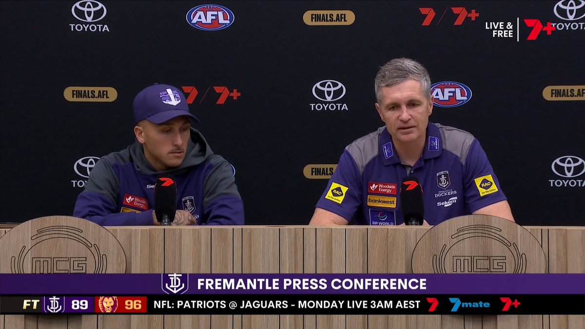 Part of Justin Longmuir's on-ground post-game message to his players: "Have each other's back." #AFLGF