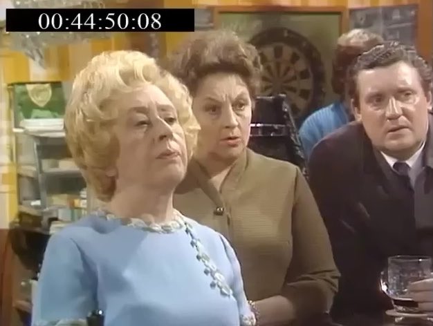 Coronation Street - 26th September 1973. Vera Hopkins marches her daughter Tricia back to the Rovers.