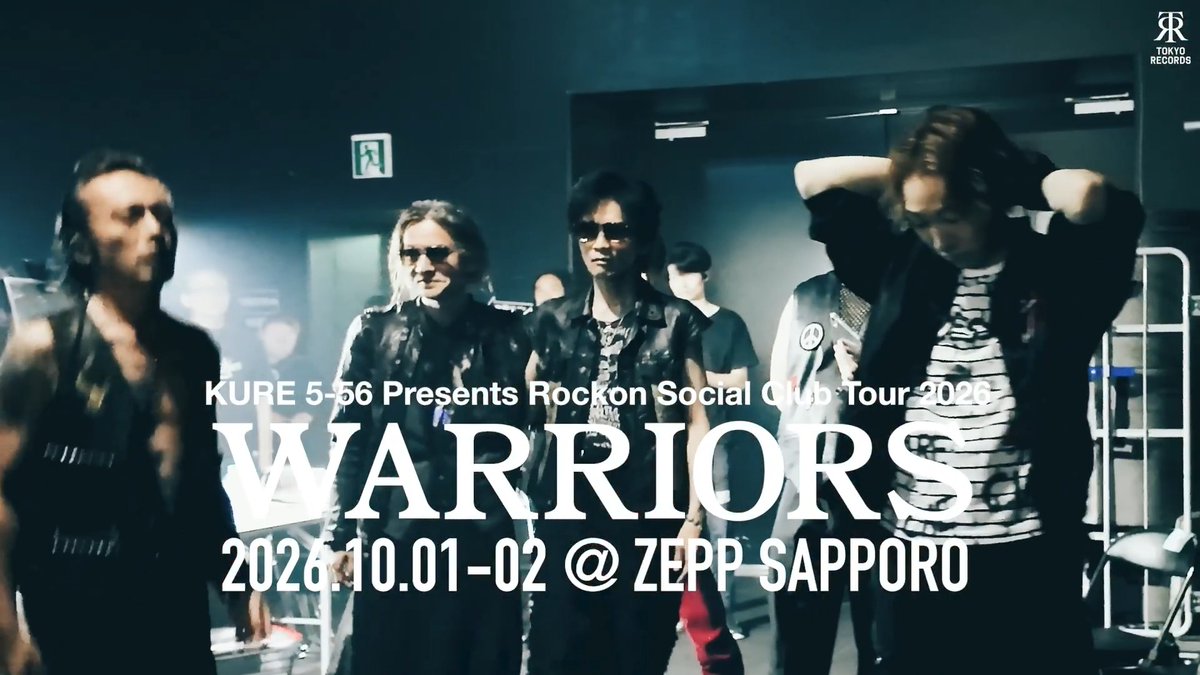 🔥スタンディング公演、いよいよラスト2公演！ ◤◢◤◢◤◢◤◢◤◢◤◢◤◢◤◢ KURE 5-56 Presents #RockonSocialClub Tour 2026 WARRIORS ◤◢◤◢◤◢◤◢◤◢◤◢◤◢◤◢ 10/1(木)・2(金) 北海道・Zepp Sapporo ▼チケットはこちら