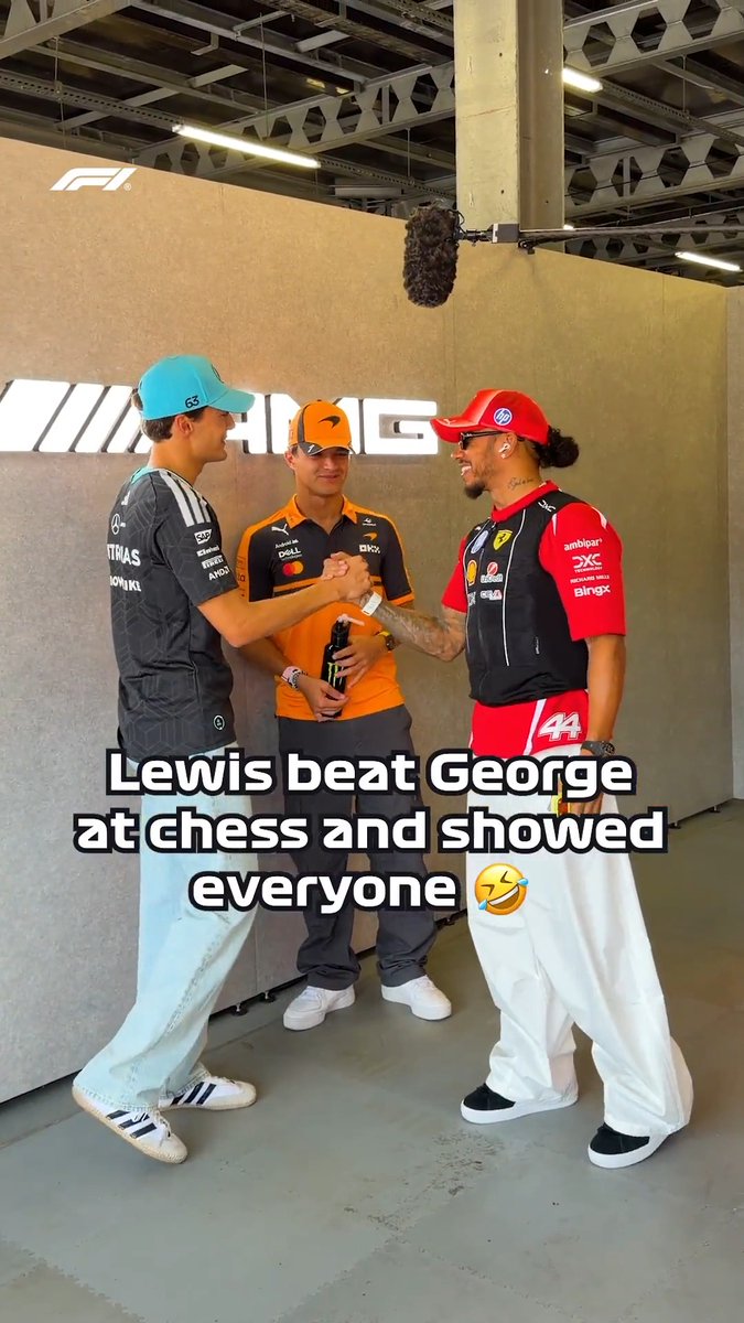 Chess bragging rights go to Lewis 😂 #F1 #AzerbaijanGP