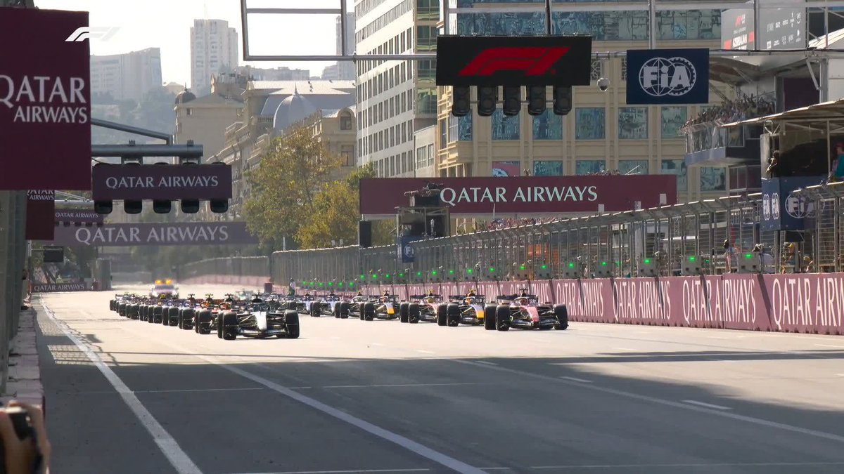 LIGHTS OUT IN BAKU!! 🤩 Watch the race start 🎥 #F1 #AzerbaijanGP
