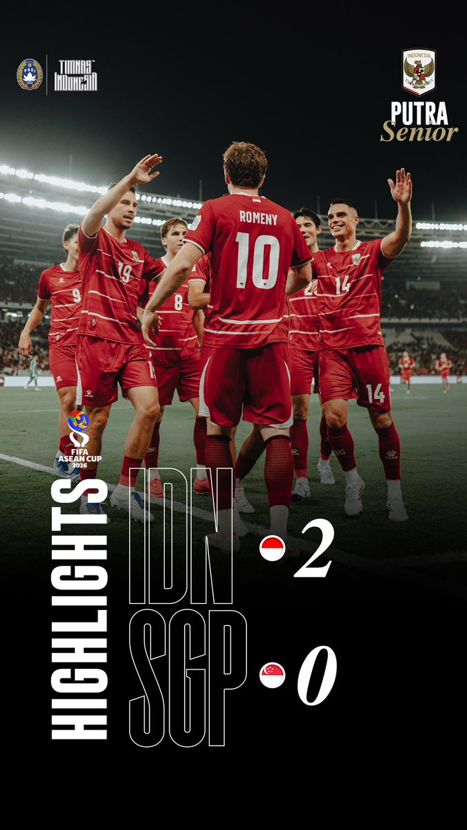 𝐆𝐚𝐫𝐮𝐝𝐚 tampil dominan dan membuka #FIFAASEANCup 2026 dengan 𝐭𝐢𝐠𝐚 𝐩𝐨𝐢𝐧! 🦅 🚀 𝟐 Goals 🎯 𝟏𝟕 Total Shots 🏹 𝟏𝟑 Chances Created ​📊 𝟖𝟕% Pass Accuracy Saksikan tayangan lengkapnya, 𝐄𝐊𝐒𝐊𝐋𝐔𝐒𝐈𝐅 di 🎬 ‣ #BersamaGaruda