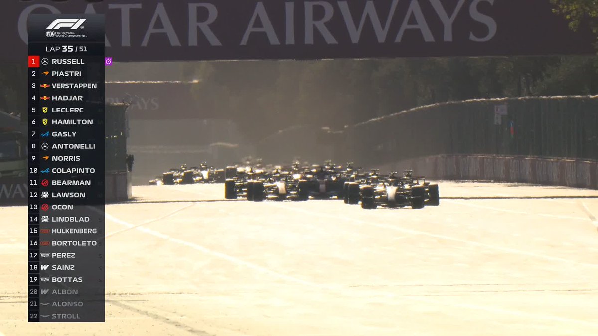 Absolute chaos at the restart 😵 #F1 #AzerbaijanGP