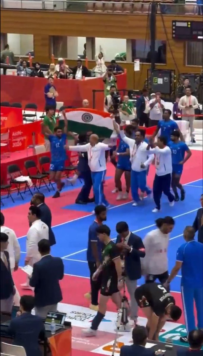 And the Golden Double is completeโฆ๐ฎ๐ณ๐ฅ Heartiest congratulations to our Indian Menโs Kabaddi Team on successfully defending their Asian Games title! Bharat rules the kabaddi mat once again!