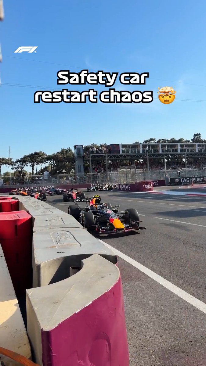 Up close with the race restart chaos 😵 #F1 #AzerbaijanGP