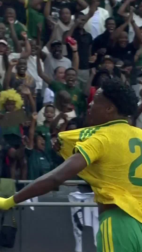 Look at what it means to Ime Okon 😤🇿🇦 He opens the scoring with his first-ever Bafana goal ⚽️💥 📺 Stream #TotalEnergiesAFCON2027 on DStv: