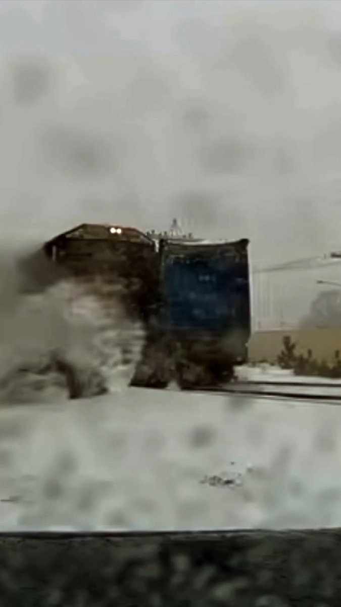 Watch as a freight train smashes a stranded semi truck 😱 New #IntheEyeoftheStorm Sunday at 10P.