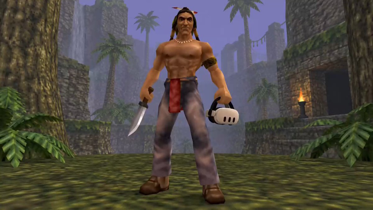 Your 90s nostalgia just got a PCVR upgrade. 🦖 Turok: Dinosaur Hunter now has a full PCVR mod for Nightdive’s remaster on SideQuest. Available to download for free! #vrport #pcvr #sidequest #quest3