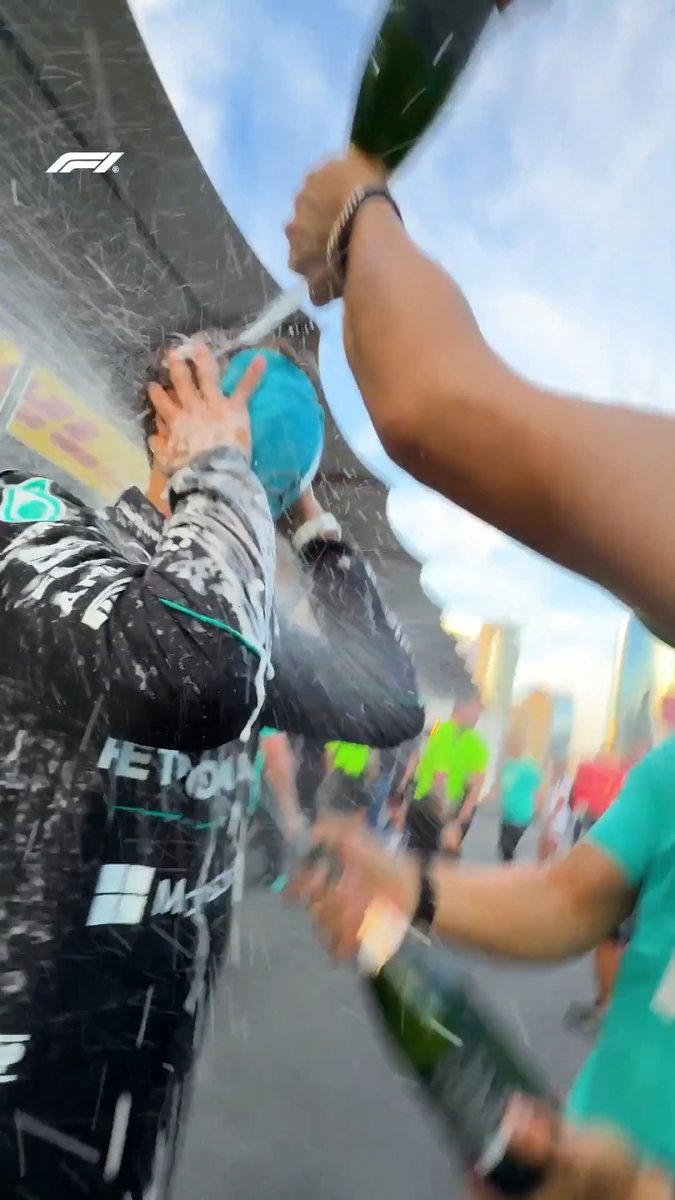George took his drenching like a champ 😂 #F1 #AzerbaijanGP Mercedes-AMG PETRONAS F1 Team