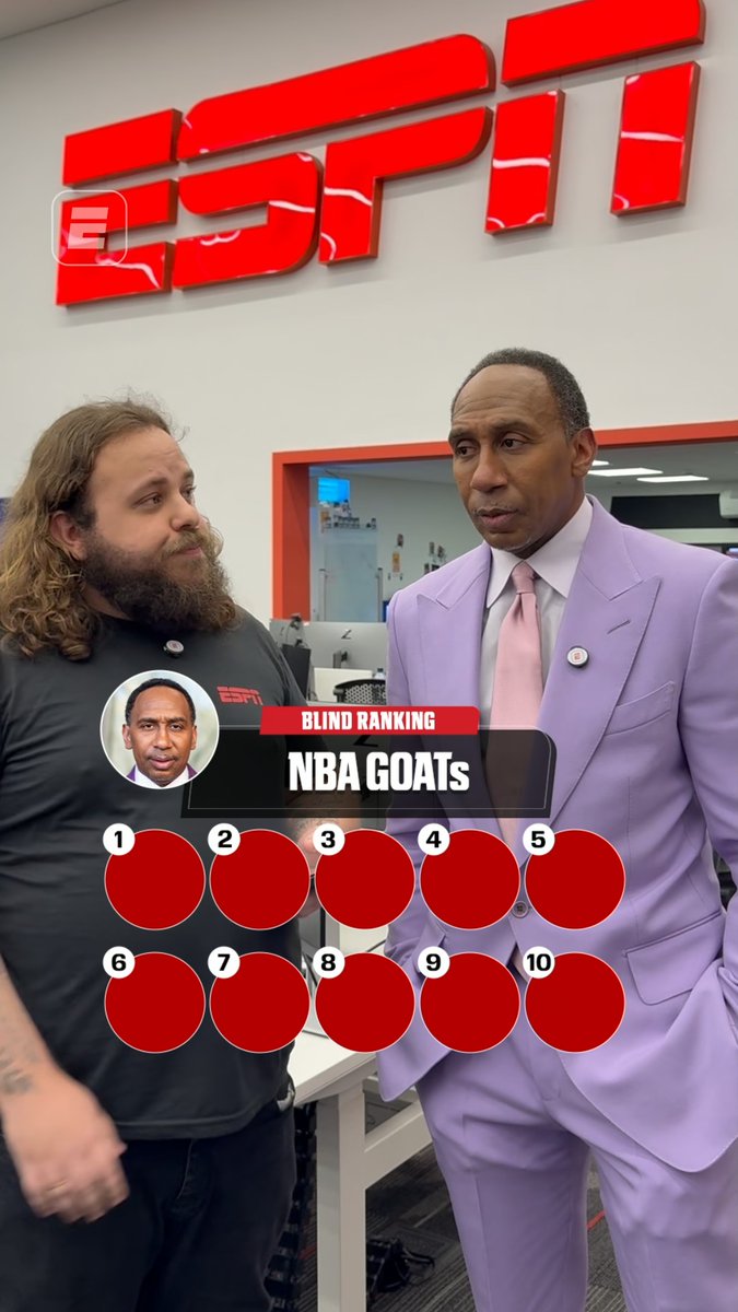 OS GOATS DA NBA 🐐🏀 Sem saber quem seria o próximo nome, Stephen A. Smith escolheu seu top 10 da história da NBA e, como sempre, deu sua opinião sem medo: uma lenda da NBA ficou de fora da lista de última hora porque "não merecia estar ali"! #NBAnaESPN #StephenASmith ----------------------- THE NBA GOATS 🐐🏀 Without knowing the next name, Stephen A. Smith ranked his All-Time NBA Top 10 and, as always, gave his fearless thoughts: an NBA legend was kicked off the list because "he didn't deserve to be there"! #NBAnaESPN #StephenASmith ----------------------- ¡LOS GOATS DE NBA! 🐐🏀 Sin saber quien seria el próximo, Stephen A. Smith elegió su top 10 de la historia de la NBA y, como siempre, dejó su opinión sin miedo: una leyenda de la NBA se quedo afuera "¡porque no merecía estar alí!" #NBAnaESPN #StephenASmith